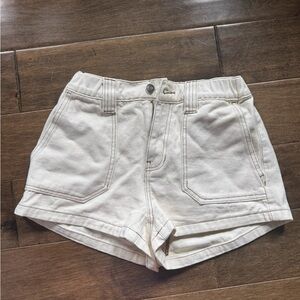 PacSun Women's Off-White Cargo Jean Shorts